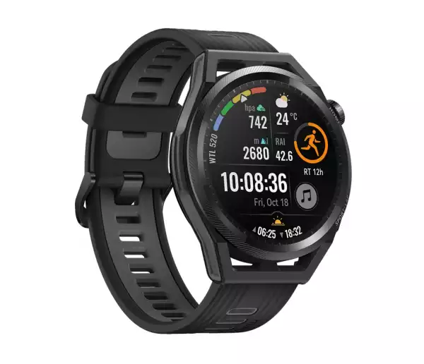 Смартчасовник Huawei Watch GT Runner Runner-B19S, 1.43", Amoled,466x466, 4GB, BT(2.4 GHz, supports BT5.2 and BR+BLE+EDR), WR 5ATM, GPS, WiFi,NFC, Battery 451mAh, Ultra-long battery life 14 days,Harmony OS, APP Galery Black Silicone strap