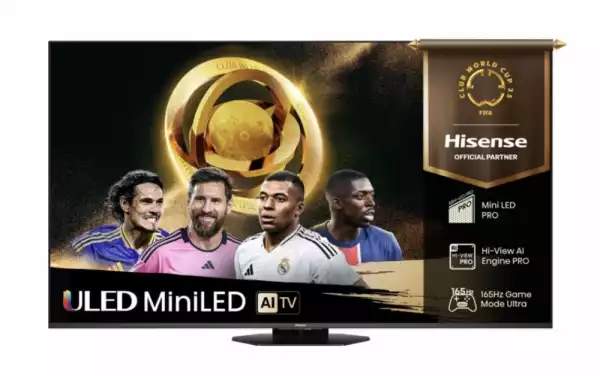 Телевизор Hisense 55" U8Q, 4K Ultra HD 3840x2160, Mini Led Pro, FALD, Quantum Dot, 165Hz, IPS, HDR 10+, HLG, Dolby Vision IQ, Dolby Atmos, Smart TV,Light Sensor,WiFi 5GHz, WiFi Direct, BT, Anyview Cast, 3xHDMI, 2xUSB,1x USB (3.0) , LAN, CI+, DVB-T2/C/S2, Black