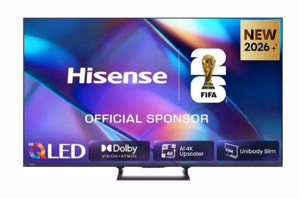 Телевизор Hisense 65" A7S, 4K Ultra HD 3840x2160, QLED, HDR 10+, HLG, Dolby Vision, Dolby Atmos, Smart TV, Light Sensor, WiFi Direct, BT, Anyview Cast, 3xHDMI, 2xUSB, LAN, CI+, DVB-T2/C/S2, Black
