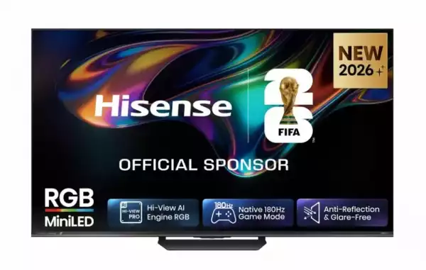 Телевизор Hisense 65" UR8S, 4K Ultra HD 3840x2160, RGB Mini Led , DLED, Quantum Dot, 180Hz, IPS, HDR 10+, HLG, Dolby Vision IQ, Dolby Atmos, Smart TV,Light Sensor,WiFi 6eGHz, WiFi Direct, BT,2x10 W + 20 W + 2x5 W, Anyview Cast, 4xHDMI, 2xUSB, LAN, CI+, DVB-T2/C/S2 Телевизор Hisense 65" UR8S, 4K Ultra HD 3840x2160, RGB Mini Led , DLED, Quantum Dot, 180Hz, IPS, HDR 10+, HLG, Dolby Vision IQ, Dolby Atmos, Smart TV,Light Sensor,WiFi 6eGHz, WiFi Direct, BT,2x10 W + 20 W + 2x5 W, Anyview Cast, 4xHDMI, 2xUSB, LAN, CI+, DVB-T2/C/S2