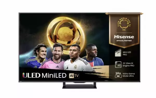 Телевизор Hisense 75"U7Q Pro, 4K Ultra HD 3840x2160, ULED, FALD, Quantum Dot, 165Hz, IPS, HDR 10+, HLG, Dolby Vision IQ, Dolby Atmos, Smart TV, WiFi 5GHz, WiFi Direct, BT, Anyview Cast,light sensor,Solar Powered Remote, 4xHDMI, 2xUSB, LAN, CI+, DVB-T2/C/S2, Black