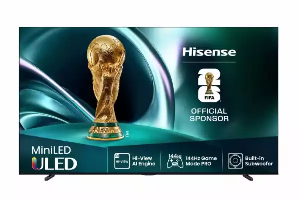 Телевизор Hisense 85"U7Q, 4K Ultra HD 3840x2160, ULED, FALD, Quantum Dot, 144Hz, IPS, HDR 10+, HLG, Dolby Vision IQ, Dolby Atmos, Smart TV, WiFi 5GHz, WiFi Direct, BT, Anyview Cast,light sensor, 4xHDMI, 2xUSB, LAN, CI+, DVB-T2/C/S2, Black
