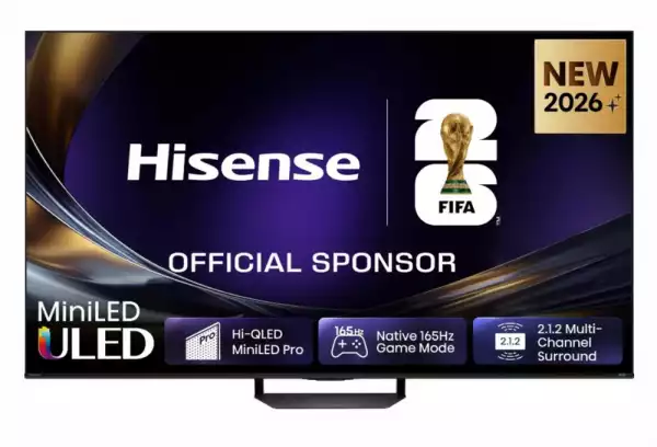 Телевизор Hisense 85"U7S Pro, 4K Ultra HD 3840x2160, ULED, FALD, Quantum Dot, 165Hz, IPS, HDR 10+, HLG, Dolby Vision IQ, Dolby Atmos, Smart TV, WiFi 5GHz, WiFi Direct, BT, Anyview Cast,light sensor,Solar Powered Remote, 4xHDMI, 2xUSB, LAN, CI+, DVB-T2/C/S2, Black
