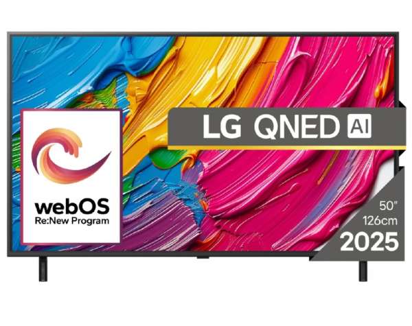 Телевизор LG 50QNED80A3A, 50" 4K QNED HDR Smart TV, 3840x2160, DVB-T2/C/S2, Alpha 7 AI Processor, HDR10 / HLG, webOS 25 ThinQ, VRR / ALLM / HGiG, 4K Upscaling, WiFi 5, Voice Controll, Bluetooth 5.1, AirPlay 2, LAN, CI, HDMI, SPDIF, Google Cast, 2 pole Stand