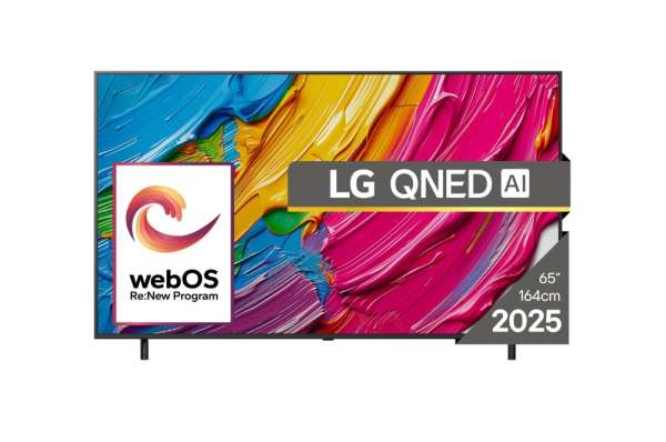 Телевизор LG 65QNED80A3A, 65" 4K QNED HDR Smart TV, 3840x2160, DVB-T2/C/S2, Alpha 7 AI Processor, HDR10 / HLG, webOS 25 ThinQ, VRR / ALLM / HGiG, 4K Upscaling, WiFi 5, Voice Controll, Bluetooth 5.1, AirPlay 2, LAN, CI, HDMI, SPDIF, Google Cast, 2 pole Stand