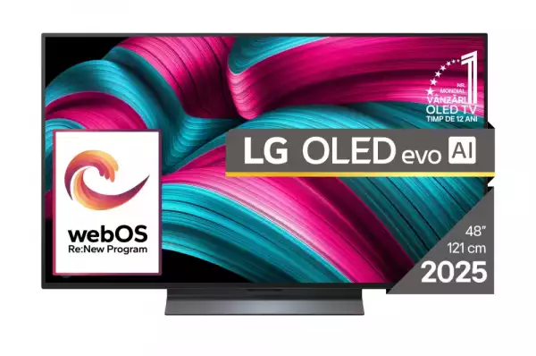 Телевизор LG OLED48C51LA, 48" UHD OLED evo, 4K (3840 x 2160), DVB-C/T2/S2, Full Cinema Screnn, Alpha 9 AI 4K Gen8, 120Hz Native (VRR 144Hz), ThinQ AI, HDR10, VRR, NVIDIA G-SYNC, AMD FreeSync, Dolby Vision, Dolby Atmos, Wi-Fi 6, Bluetooth, HDMI, USB, Airplay 2, IC