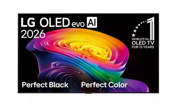 Телевизор LG OLED48C61LA, 48" OLED evo, 4K (3840 x 2160), DVB-C/T2/S2, Alpha 11 AI 4K Gen3, 120Hz Native (VRR 165Hz), ThinQ AI, HDR10, NVIDIA G-SYNC, AMD FreeSync, Dolby Vision, Dolby Atmos, AI Agent, Wi-Fi 6E, Bluetooth, eARC (HDMI 2), USB, Airplay 2, CI slot, Mu
