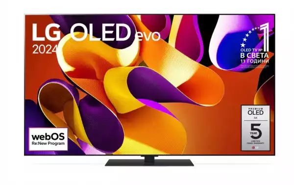 Телевизор LG OLED65G43LS, 65" UHD OLED evo, 4K (3840x2160), DVB-C/T2/S2, Full Cinema Screnn, Alpha 11 AI 4K Gen7, 144Hz, ThinQ AI, HDR10, VRR, NVIDIA G-SYNC, AMD FreeSync, Dolby Vision, Dolby Atmos, Wi-Fi, Bluetooth, HDMI, USB, Airplay 2, Multi View, Meteor Titan