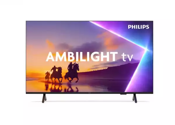 Телевизор Philips 50PUS8510/12, 50" 4K Ultra HD QLED, 3840x2160p, DVB-T/T2/T2-HD/C/S/S2, 60Hz, Ambilight 3, Pixel Precise UHD, 90% DCI, HDR+, Titan OS, Dolby Atmos, Dolby Digital, VRR, 3*HDMI, 2*USB, 802.11ac, 20W RMS, Black