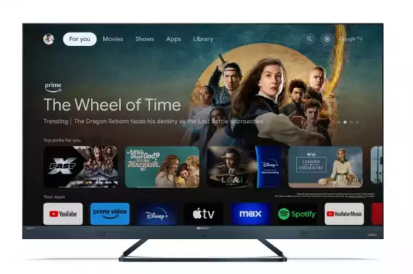Телевизор Sharp 50FQ5EG, 50" QLED  GOOGLE TV, 4K Ultra HD 144Hz Quantum Dot 3840x2160 Aluminium Slim Frameless, AQUOS AI, DVB-T/T2/C/S/S2, 500 NIT, Active Motion 1400, HARMAN/KARDON, HDR10, Dolby Atmos, Dolby Vision, DTS:X, Google Assistant, HDMI eARC, Mini Compos