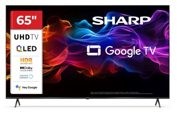 Телевизор Sharp 65HP5265E, 65" QLED Google TV, 4K Ultra HD 3840x2160 Frameless, 1 000 000:1, AQUOS, DVB-T/T2/C/S/S2, Active Motion 1000, HDR10, Dolby Atmos, Dolby Vision, Google Assistant, Google Cast, HDMI 2.1 with eARC, 3.5mm Headphone jack / line-out, USB, Wi