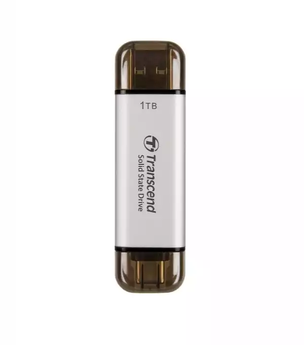 Transcend 1TB, External SSD, ESD310S, USB 10Gbps, Type C/A, Silver