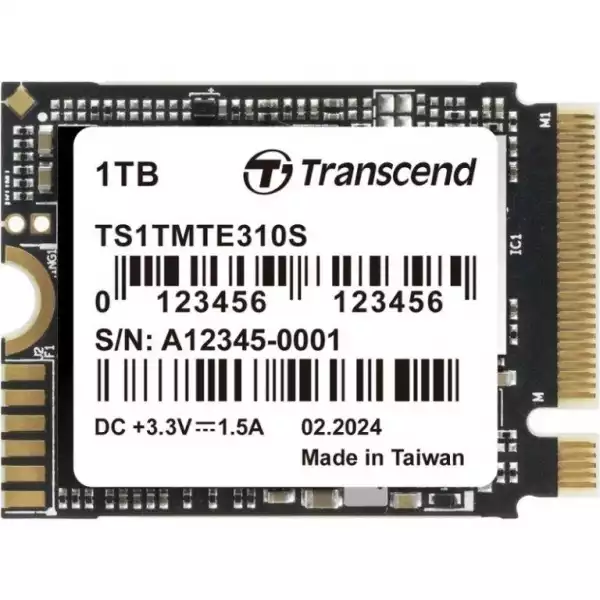 Transcend 1TB, M.2 2230, PCIe Gen4x4, NVMe, 3D TLC, DRAM-less