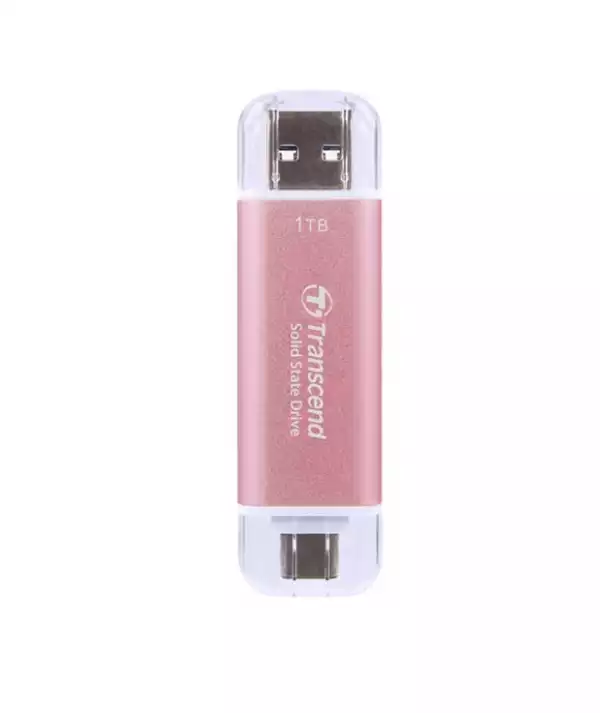 Transcend 1TB, USB External SSD, ESD310P, USB 10Gbps, Type C/A, Pink