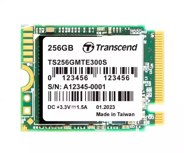 Transcend 256GB, M.2 2230, PCIe Gen3x4, NVMe, 3D TLC, DRAM-less