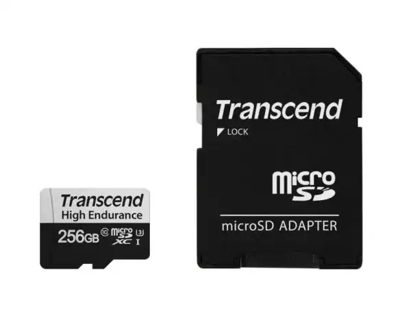 Transcend 256GB micro SD w/ adapter U3, High Endurance