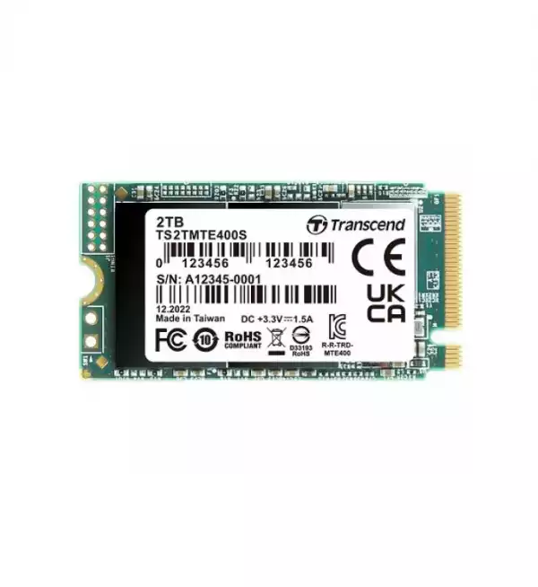 Transcend 2TB, M.2 2242, PCIe Gen3x4, NVMe, 3D TLC, DRAM-less