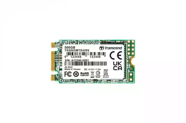 Transcend 500GB, M.2 2242 SSD, SATA3 B+M Key, TLC