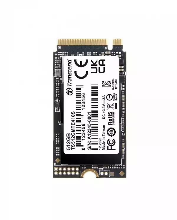 Transcend 512GB, M.2 2242, PCIe Gen4x4, NVMe, 3D TLC, DRAM-less