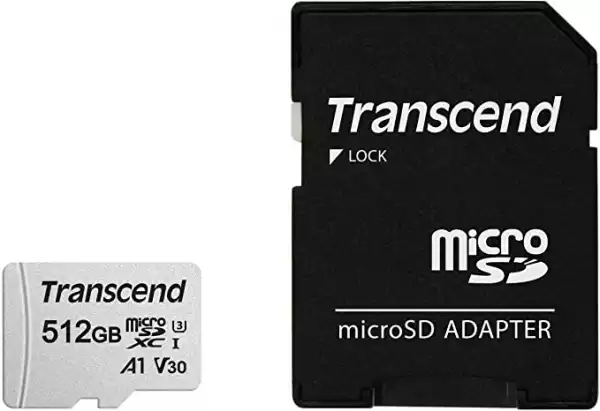 Transcend 512GB microSD w/ adapter UHS-I U3 A1