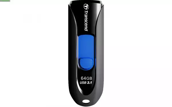 Transcend 64GB, USB3.1, Pen Drive, Capless, Black