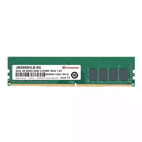 Transcend 8GB JM DDR4 2666Mhz U-DIMM 1Rx8 1Gx8 CL19 1.2V
