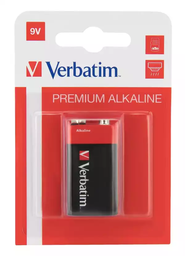 Verbatim ALKALINE BATTERY 9V 1 PACK (HANGCARD) Verbatim ALKALINE BATTERY 9V 1 PACK (HANGCARD)