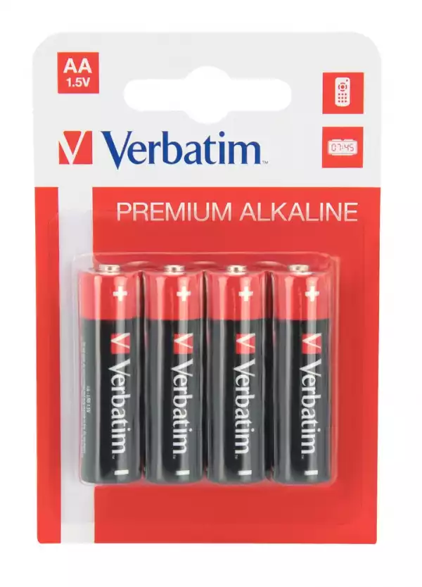 Verbatim ALKALINE BATTERY AA 4 PACK (HANGCARD) Verbatim ALKALINE BATTERY AA 4 PACK (HANGCARD)