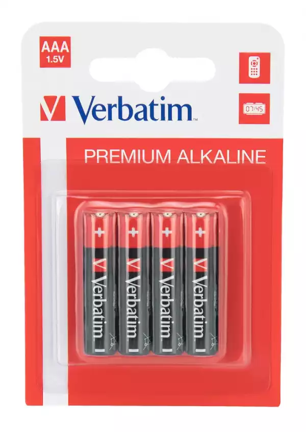 Verbatim ALKALINE BATTERY AAA 4 PACK (HANGCARD)