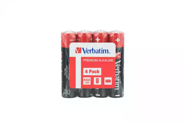 Verbatim ALKALINE BATTERY AAA 4 PACK (SHRINK WRAP)