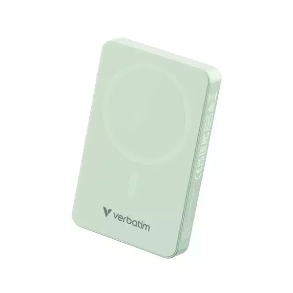Verbatim Charge "n" Go Essentials Power Bank Magnetic Wireless 10000mAh Green