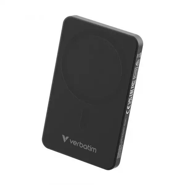 Verbatim Charge "n" Go Essentials Power Bank Magnetic Wireless 5000mAh Black Verbatim Charge "n" Go Essentials Power Bank Magnetic Wireless 5000mAh Black