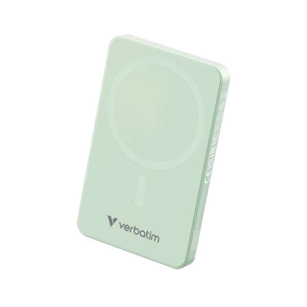 Verbatim Charge "n" Go Essentials Power Bank Magnetic Wireless 5000mAh Green