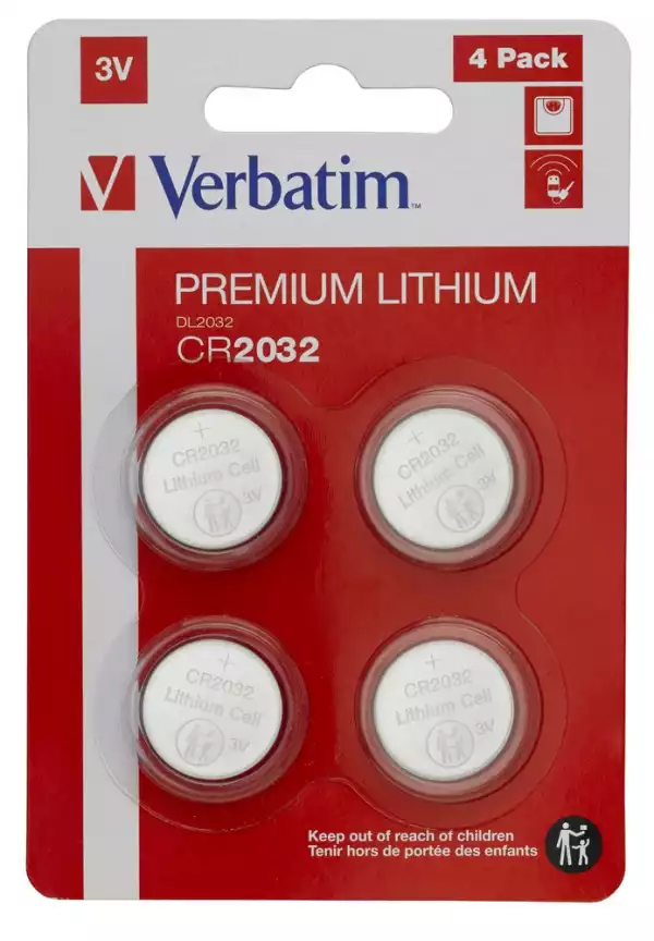 Verbatim LITHIUM BATTERY CR2032 3V 4 PACK