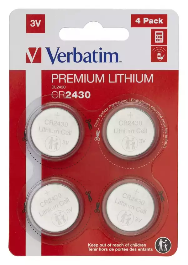 Verbatim LITHIUM BATTERY CR2430 3V 4 PACK