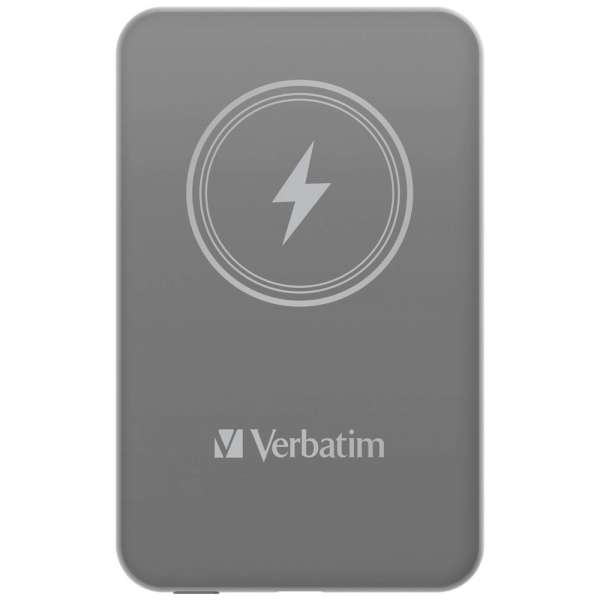 Verbatim MCP-5GY Power Pack 5000 mAh with UBS-C PD 20W / Magnetic Wireless Charging 15W Grey