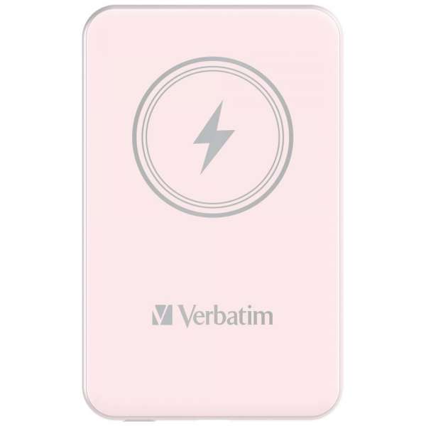Verbatim MCP-5PK Power Pack 5000 mAh with UBS-C PD 20W / Magnetic Wireless Charging 15W Pink