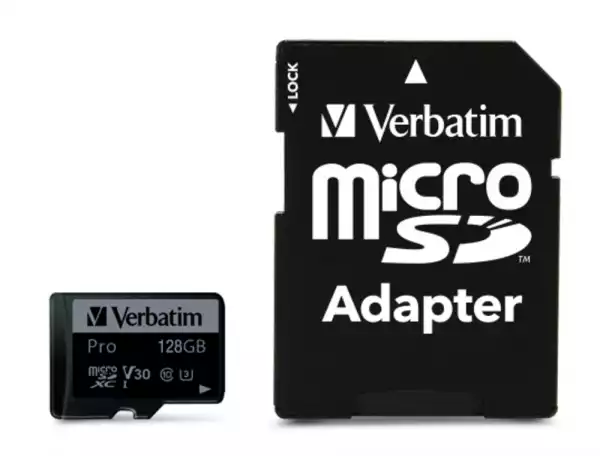 Verbatim PRO micro SDXC 128GB Class 10 UHS-3 (Incl. Adaptor)