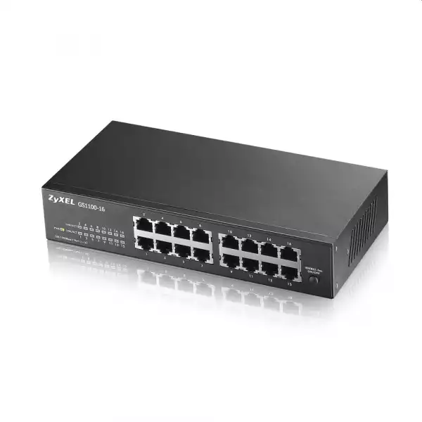 ZyXEL GS1100-16 v3 16-port Gigabit Unmanaged Switch ZyXEL GS1100-16 v3 16-port Gigabit Unmanaged Switch