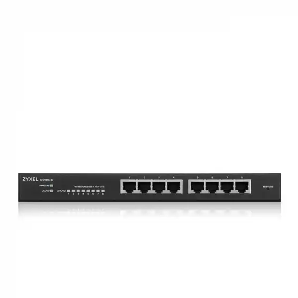 ZyXEL GS1915-8, 8-port GbE Smart hybrid mode Switch, standalone or NebulaFlex Cloud, desktop, fanless