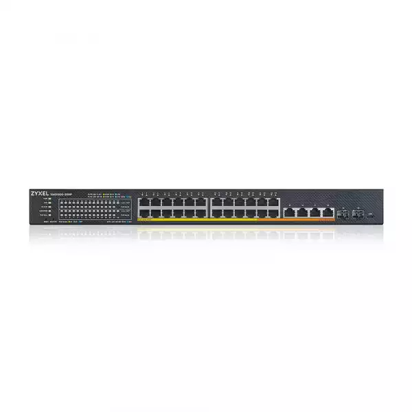 ZyXEL XMG1930-30HP, 24-port 2.5GbE Smart Managed Layer 2 PoE 700W 22xPoE+/8xPoE++ Switch with 4 10GbE and 2 SFP+ Uplink