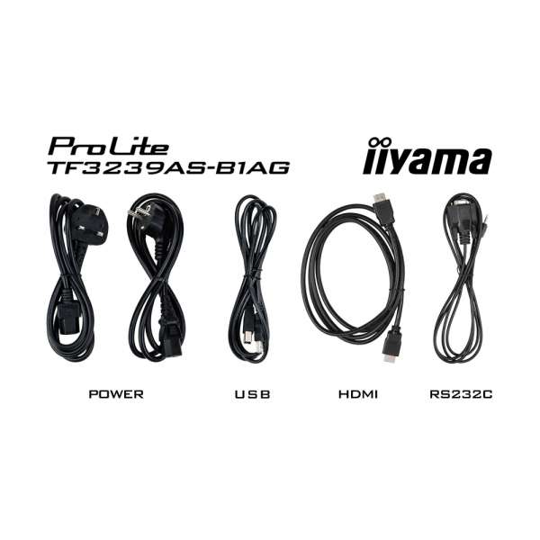 Дисплей IIYAMA TF3239AS-B1AG, 31.5" Open-Frame, IPS panel, AG, FHD 1920x1080, 500cd/m2, 1200:1, 8ms, bonded PCAP, Android 11 OS, A73*4+A53*4, 4GB, 32GB, 24/7, 2x HDMI, DP, RS232, LAN, 2x USB, Speakers, IP65 front, Portrait, Face Up, VESA 200, Black