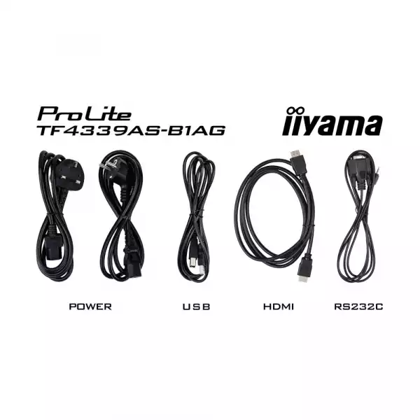 Дисплей IIYAMA TF4339AS-B1AG 42.5" Open-Frame, IPS, Anti-Glare, 3840x2160, Bonded PCAP, 500 cd/m2, 1200:1, 8ms, 2xHDMI, DisplayPort, RS232C, RJ45 (LAN), Speakers, 3x USB 2.0, Android 11 OS, Octa Core CPU, 4GB RAM, 32 GB Storage, 24/7, iiSignage2
