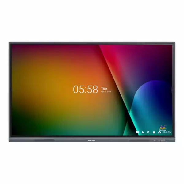 Дисплей ViewSonic IFP6533-G, 65" IPS LED panel, AG, Ultra Fine Touch, 16:9, 4K UHD 3840x2160, 8ms, 450cd/m2, 5000:1, Quad- core ARM Cortex, 8GB, 128GB storage, VGA, 3x HDMI, RS232, LAN, USB-C, 5x USB-A, HDMI Out, SPDIF, Android 13, Speakers, OPS slot, myViewBoard, VESA, Grey/Black