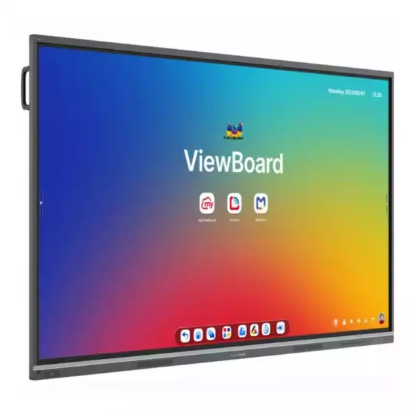 Дисплей ViewSonic IFP8651-3C, 86 inch, TFT panel, Google EDLA, Ultra Fine touch, 9H, AG, AF, UHD, 500cd/m2, 1200:1, 6.5ms, Octa-Core, 8GB, 128GB, Android 14, VGA, HDMI, DP, LAN, USB-C, USB, HDMI out, Speakers, 8-array microphone, OPS slot, NFC, SSO, Black