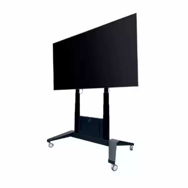 Електрическа стойка за дисплей тип количка OMB 07160 ELECTRIC TROLLEY XXL, for 46" - 100" displays, Max weight 100kg, VESA Min 200x200 and Max 1200x600, Easy hanging, With wheels, Electrically Height Adjustable, 100-240V, Black