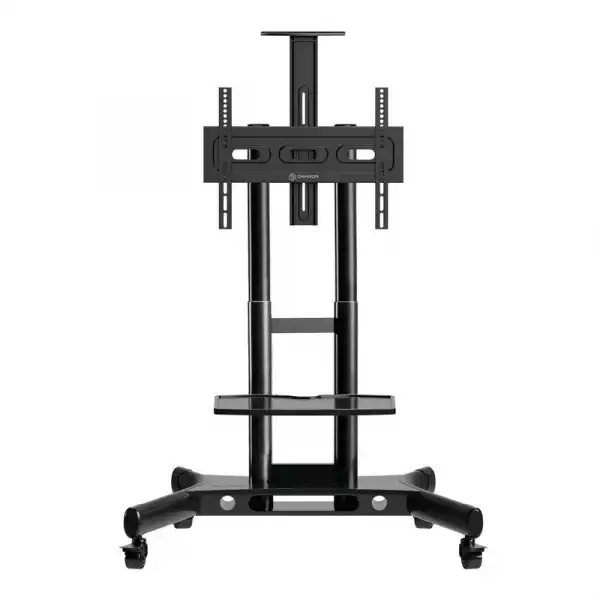 Мобилна стойка за под ONKRON TS1551-B for 40" - 70" displays, max 46kg, Height adjustable columns, AV shelves, Lockable wheels, Black