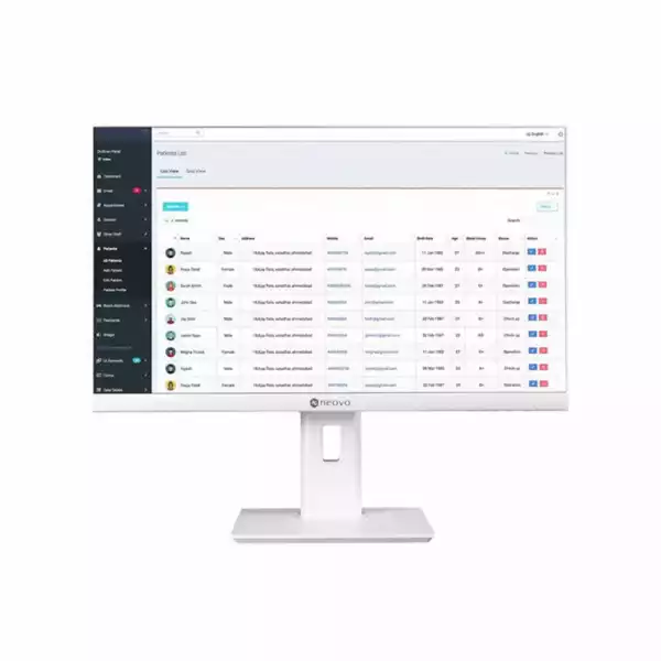 Монитор AG Neovo ME-2701, 27", Clinical review monitor, IPS panel, FHD 1920x1080, 250cd/m2, 20,000,000:1 DCR, 5ms, AG, 3H, HDMI, DisplayPort, Audio Out, Speakers, External power, HAS, Swivel, Tilt, Pivot, VESA 100, White