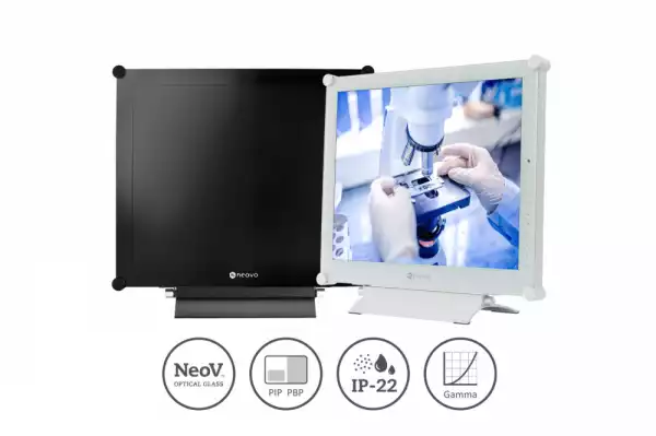 Монитор AG Neovo X-19E 19" LED TN Panel, 9H Optical Glass, Metal Case, 1280x1024, 250cd/m2, 1000:1, 3ms, PIP, VGA, DVI, HDMI, DisplayPort, Speakers, 24/7, Touch sensor control keys, Black