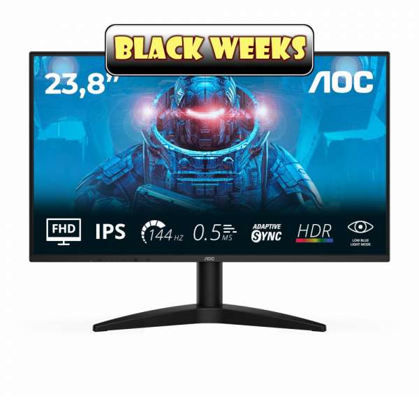 Монитор AOC 24B36X, 23.8" IPS WLED panel, Anti-Glare, 16:9, FHD 1920x1080, 0.5ms, 144Hz, 300cd/m2, 1500:1, HDR 10, Flicker Free, Low Blue Light, Adaptive Sync, HDMI, DisplayPort, Audio out, Tilt, VESA 100, Black Монитор AOC 24B36X, 23.8" IPS WLED panel, Anti-Glare, 16:9, FHD 1920x1080, 0.5ms, 144Hz, 300cd/m2, 1500:1, HDR 10, Flicker Free, Low Blue Light, Adaptive Sync, HDMI, DisplayPort, Audio out, Tilt, VESA 100, Black